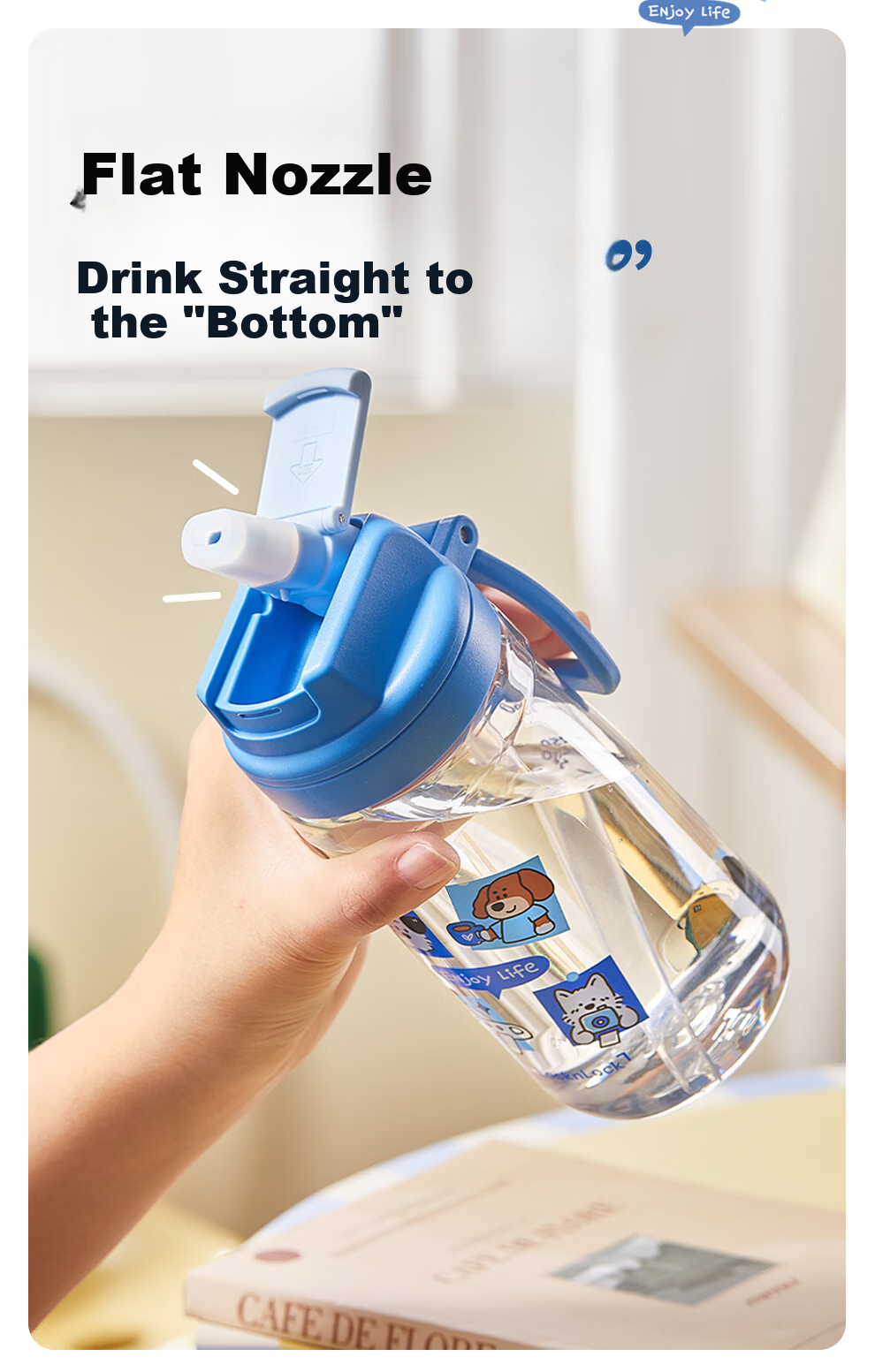 Lock&Lock Kids Water Bottle 6-12 Years Summer Straw Cup Student School Portable Tritan Bottle 6