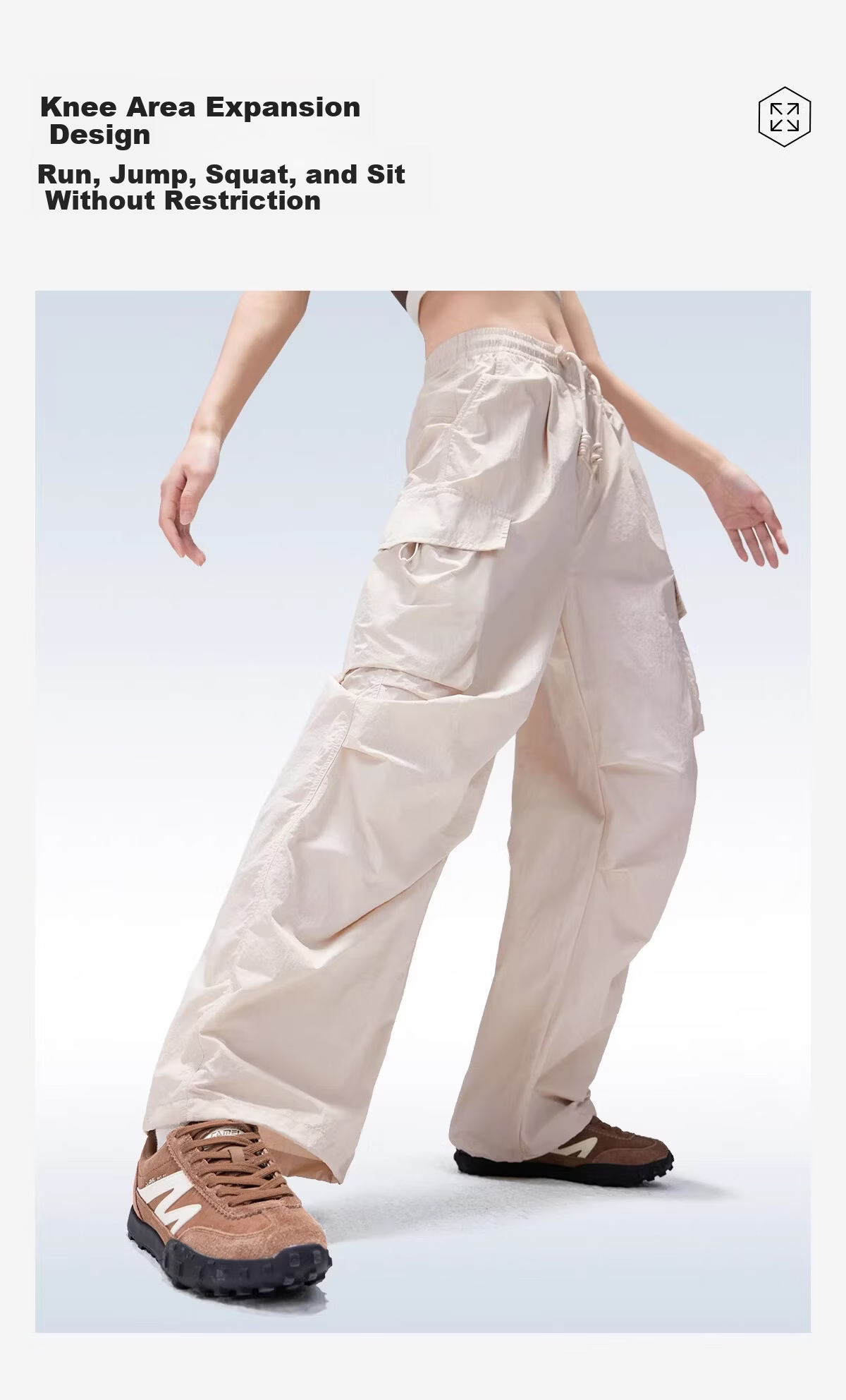 Camel [Dilireba Same Style] Women's Outdoor Quick-Dry Pants Spring Summer 2026 Lightweight Paratrooper Hiking Cargo Pants Men 6