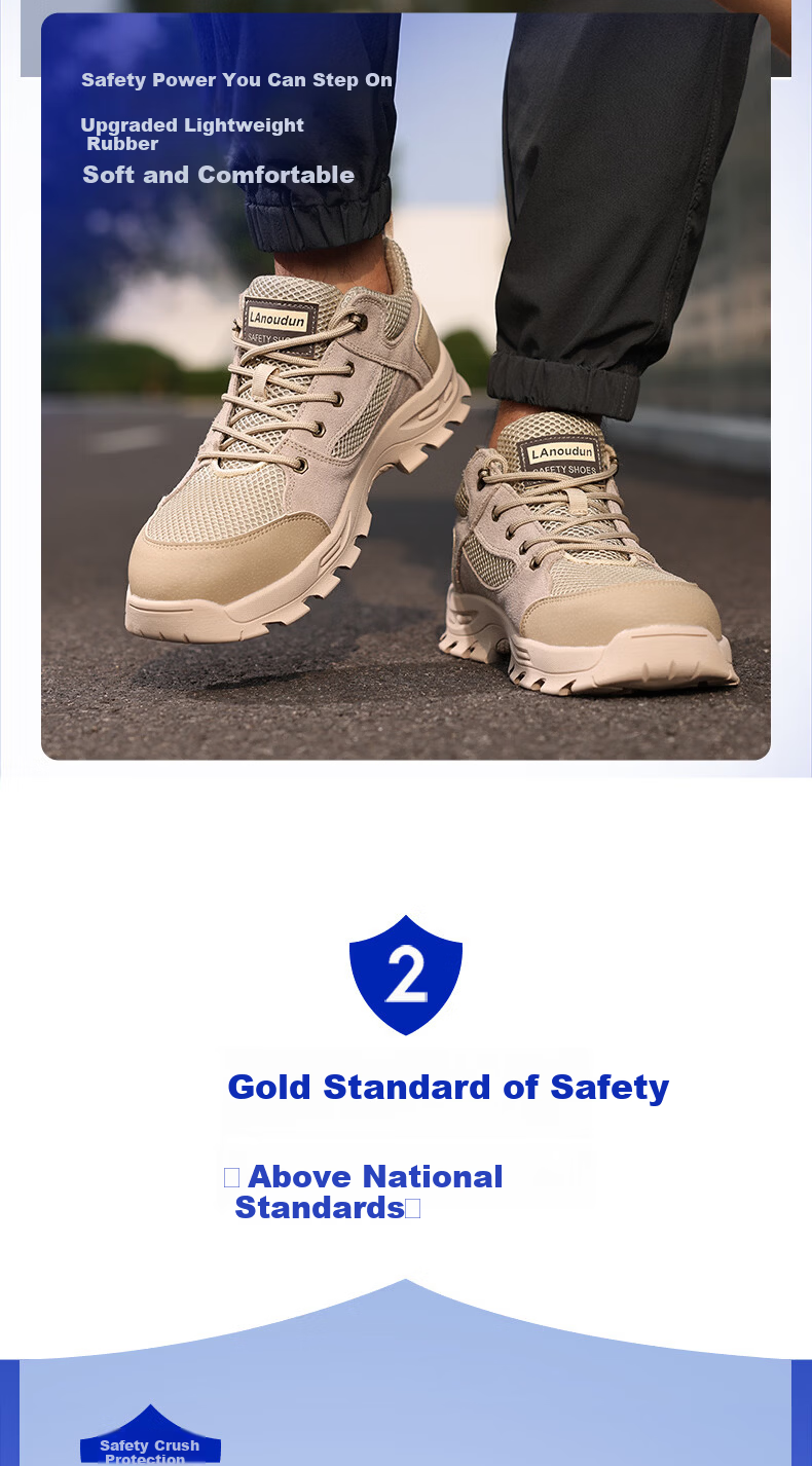 BlueOwl Shield Men's High-Top Safety Work Shoes DL1122G Size 44 - Slip-Resistant, Steel Toe, Anti-Puncture, Durable Worksite Footwear 7