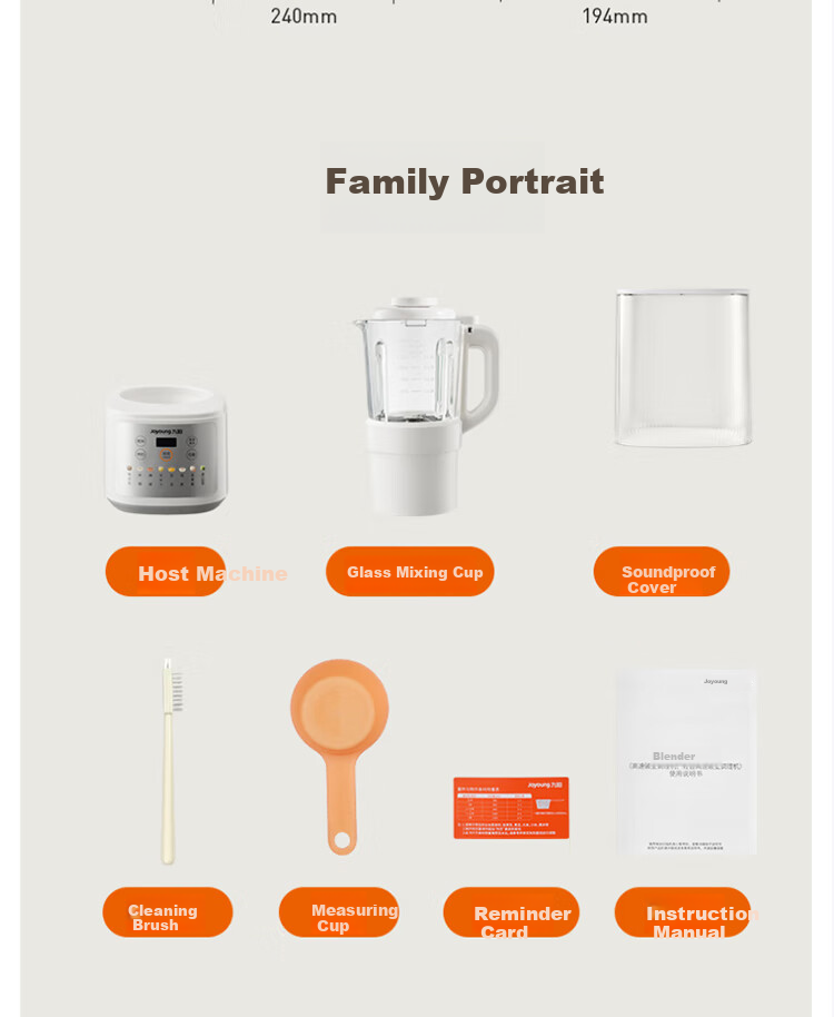 Joyoung Household Quiet High-Speed Blender Noise-Reducing Juicer Food Processor Multigrain Soy Milk Maker L15-P507 25