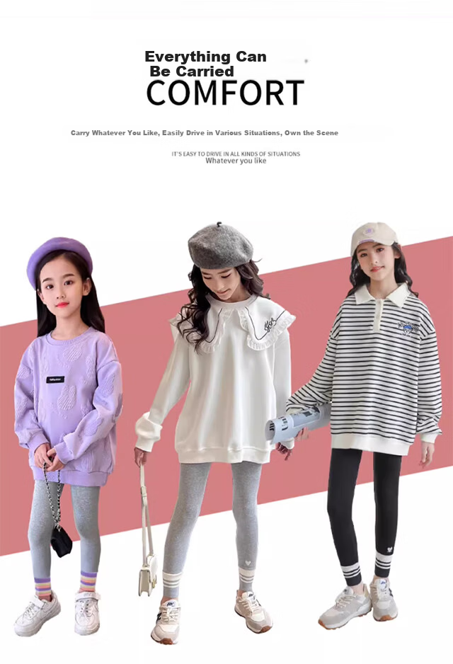 XUEXIMAN Kids Cotton Ribbed Thermal Leggings for Girls Autumn Winter Thin Casual Warm Pants for Older Children 10