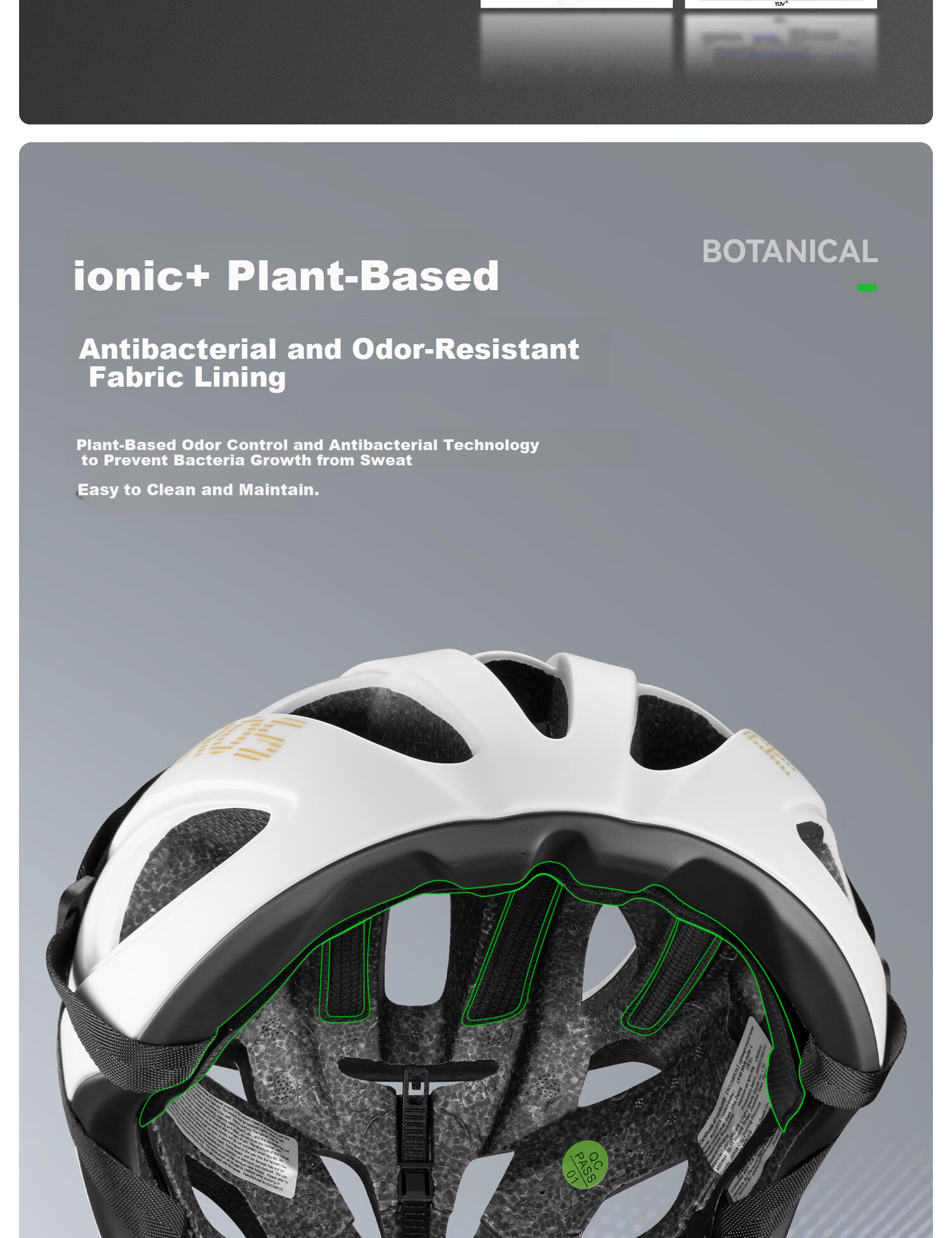 Rockbros Integrated Bicycle Helmet Cycling Helmet Mountain Road Bike Safety Helmet Unisex White Matte - L 10
