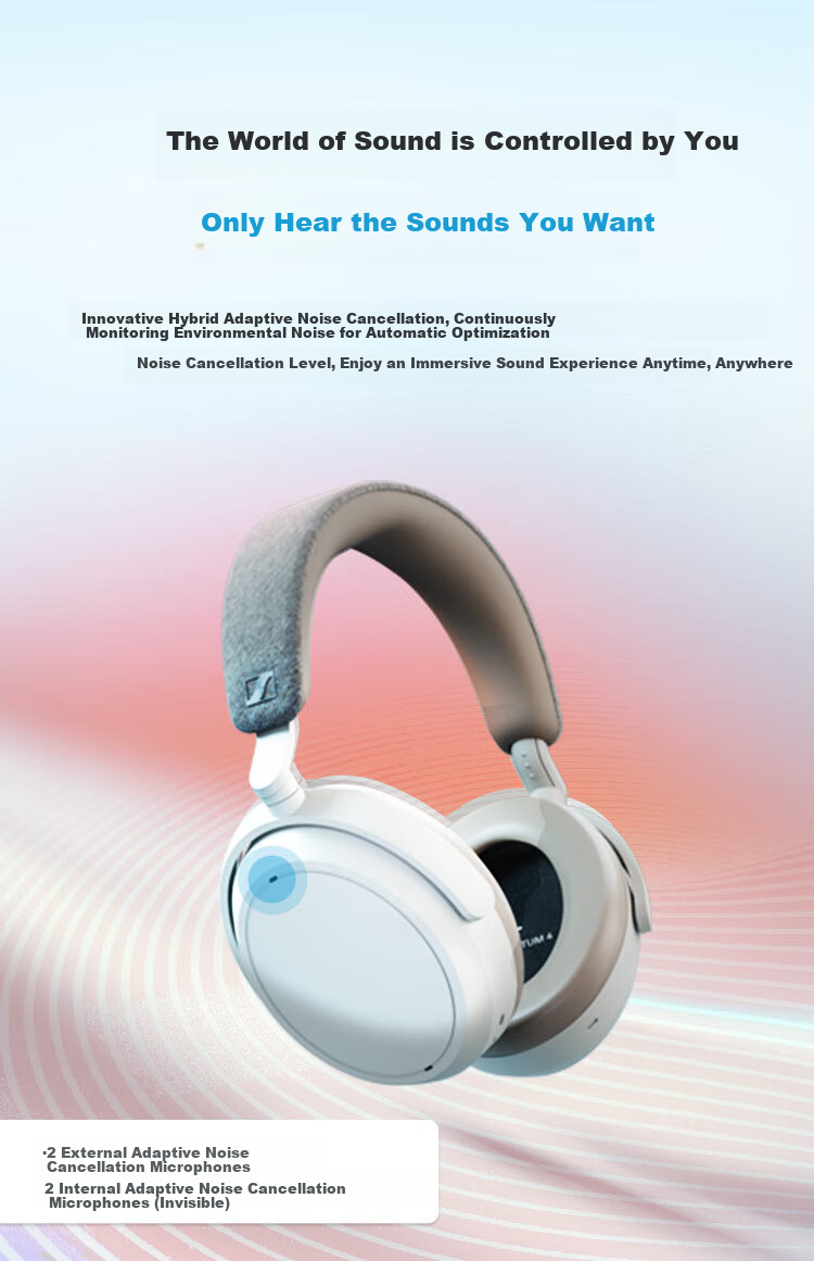 Sennheiser MOMENTUM 4 Wireless Headphones Graphite [Refurbished] Active Noise Cancelling Bluetooth Over-Ear Headphones 2