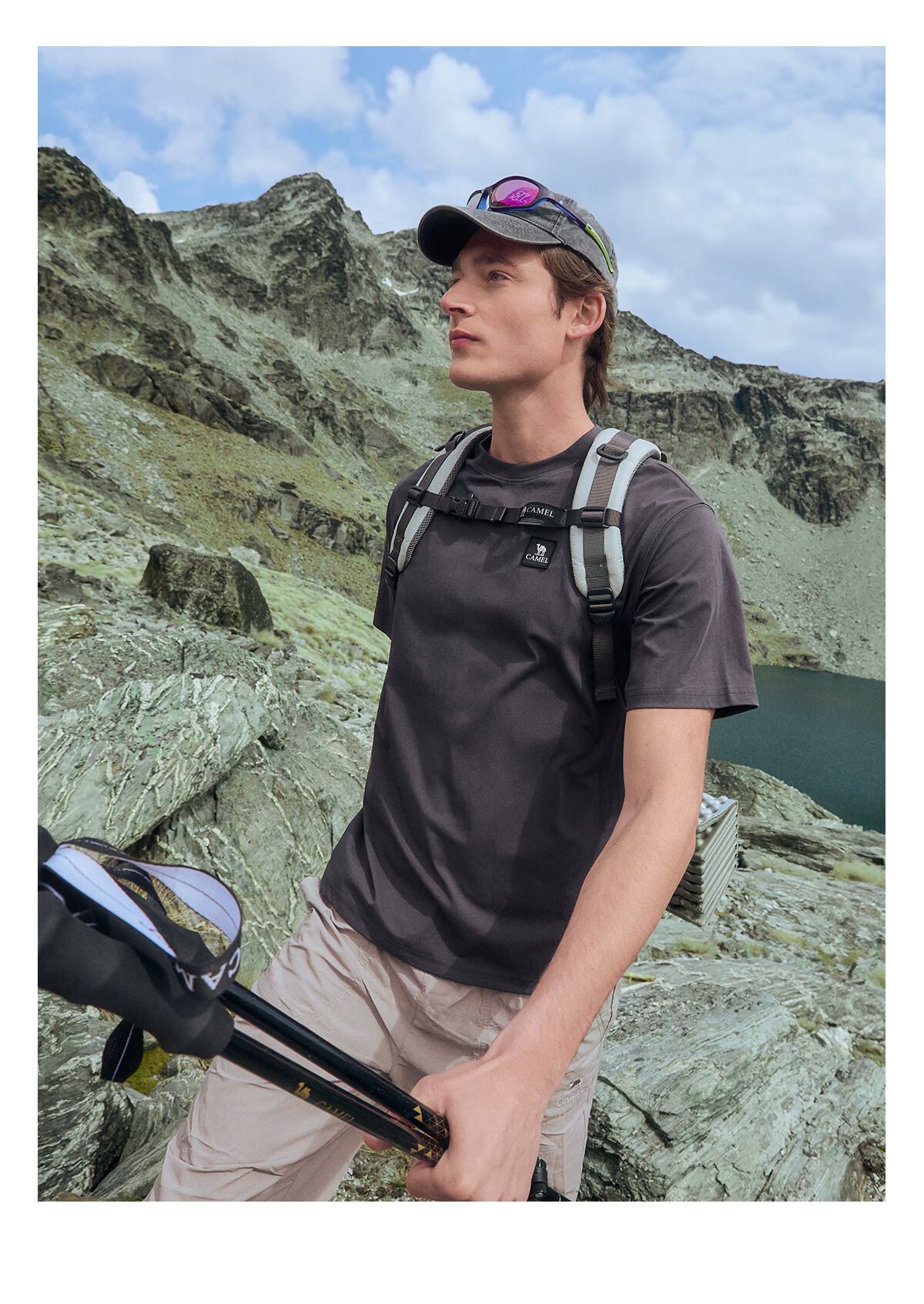 CAMEL Outdoor T-Shirt 26 Spring Summer Unisex Three-Protection Cotton Breathable Stretch Oil-Resistant Water-Repellent Top A36BAXN091 2