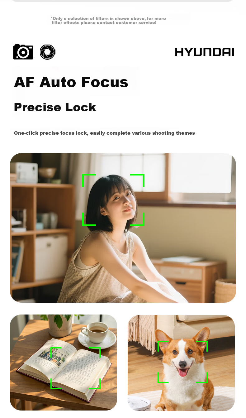 HYUNDAI Modern CCD Digital Camera Vlog Photography Travel Camera Student Entry-Level Dual Screen Selfie Cream White 32GB 10