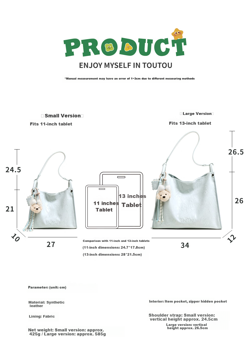 Toutou 2026 New Blue Tote Bag Women's Soft Leather Shoulder Underarm Bag for Work Commuting Birthday Gift for Girlfriend 9