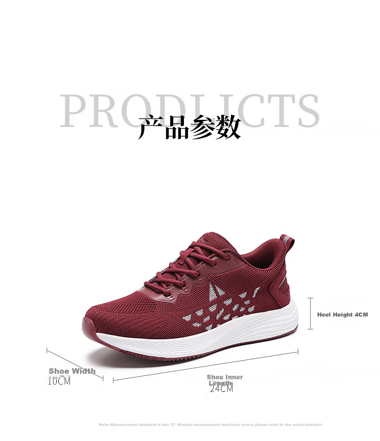 RED DRAGONFLY Women's Mesh Casual Shoes Qi Ji Red Versatile Travel Shoes Lightweight Running Sports Shoes WXB151872 Red Size 36 8