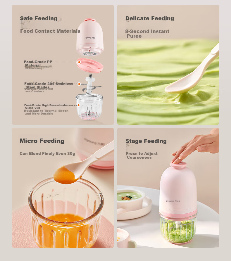 Joyoung Baby Food Processor Small Multifunctional Puree Blender Baby Cooking Machine Meat Grinder 300ML High Borosilicate Glass S3-LA165 2