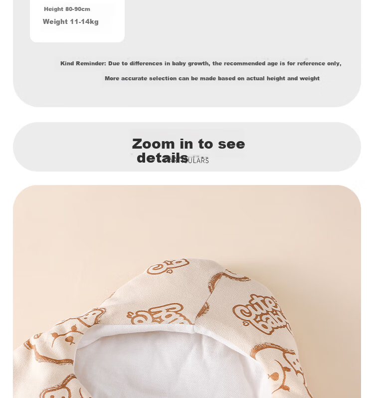 Doxiluca Baby Sleeping Bag Autumn Winter Toddler Leg-Separated Anti-Kick Fleece Warm Cute Bear Coffee 90cm 11