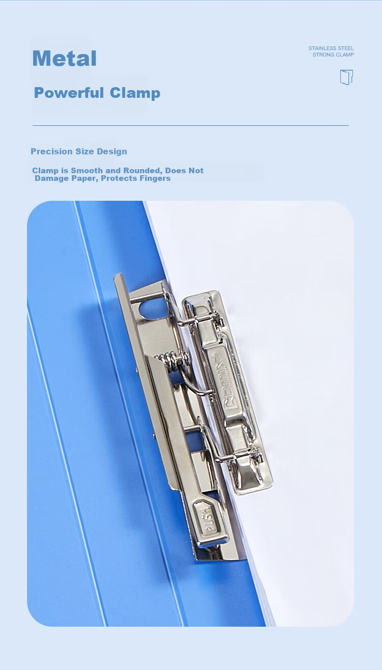 COMIX A4 Blue Single Strong Clip Folder with Insert Pocket A4 Document File Folder A602 2
