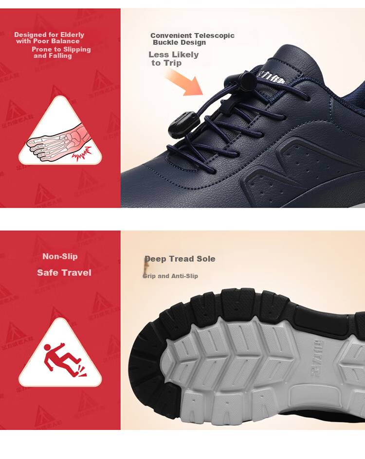 Zulijian 2026 New Autumn Winter Leather Casual Shoes Lightweight Soft Sole Dad Shoes Outdoor Middle-aged and Elderly Non-slip Sports Men's Shoes 9