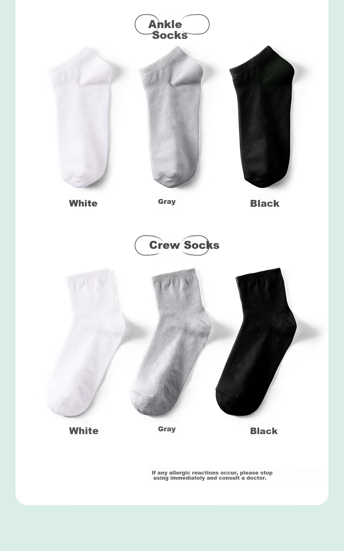 Ankoxin Disposable Unisex Mid-Calf Socks Daily Use No-Wash Compressed Portable Travel 10 Pairs Mid-Calf Black 14