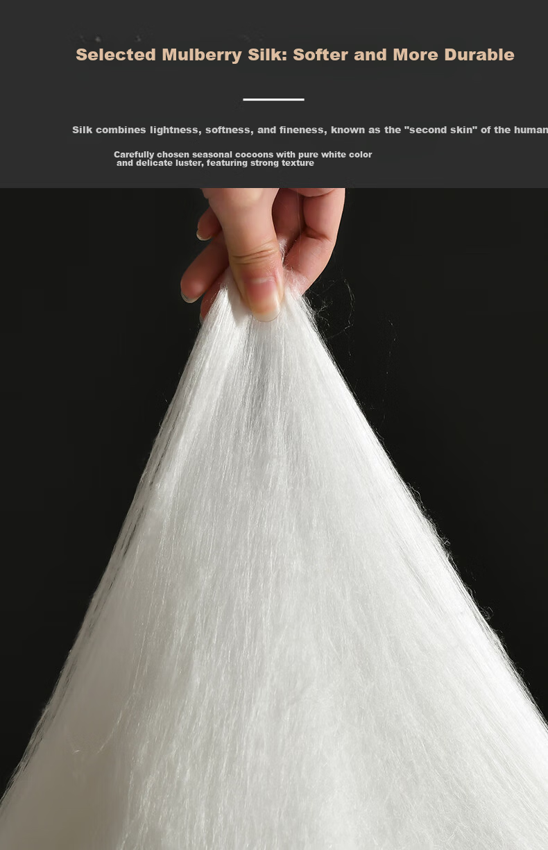 MUJI A-Class 100% Mulberry Silk Quilt Winter Cotton Jacquard Antibacterial Autumn Winter Quilt Approx. 5 Jin 200*230cm White 1