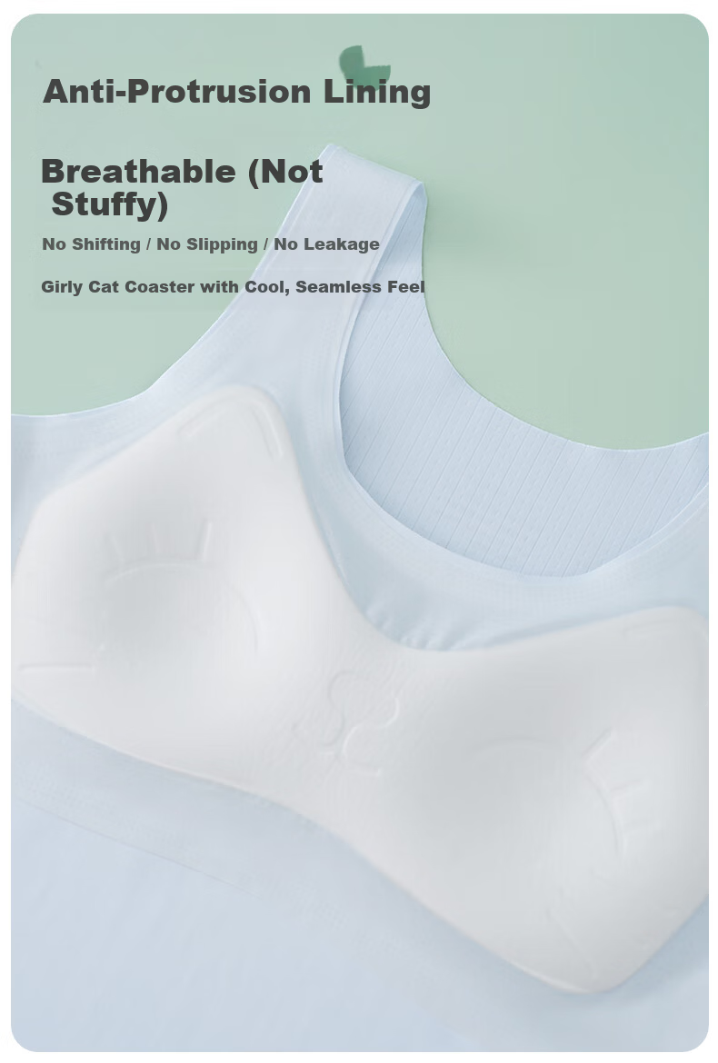 Langsha Girls' Vest Underwear Student Children's Developmental Period Bra 6-12 Years Old Camisole Outerwear for Girls 4