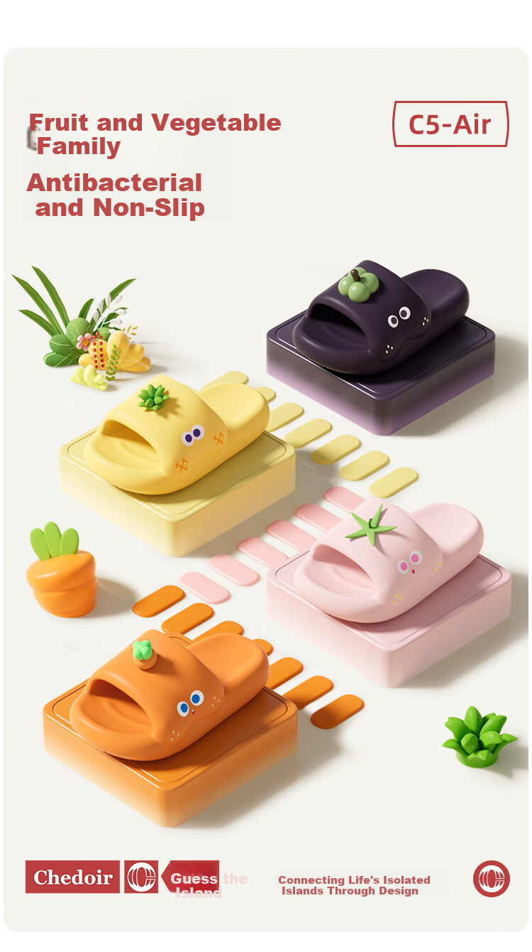 Chedoir Fruit Pineapple Slippers for Women Summer Indoor Home 2026 New EVA Non-Slip Shower Sandals 1