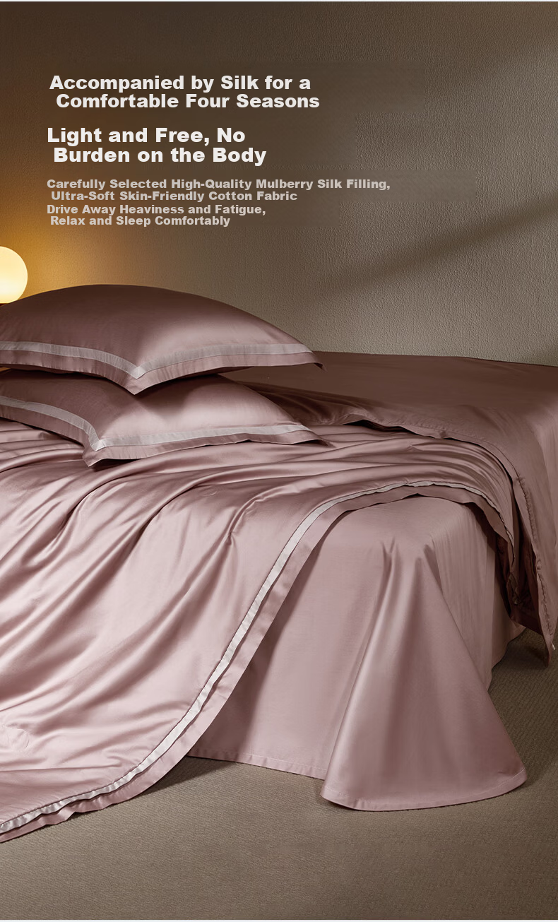 Luolai Home Textiles 100% Silk Quilt 60s Cotton A-Class Washable Mulberry Silk Mother-Child Quilt Approx. 11.6 Jin 1