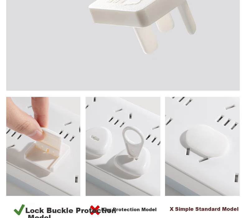 Betis Socket Protective Covers Child Safety Electric Shock Prevention Plugs Baby Outlet Caps Power Set Infant Protection Cream White 24 Pieces 7