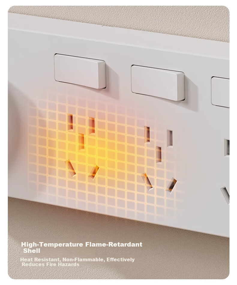 AUX 86-Type Expandable Socket Extension Converter Concealed Multi-Port Household Power Strip with Switch Three Switches 21 Holes + Five Holes Left Expansion Aperture Gray 6