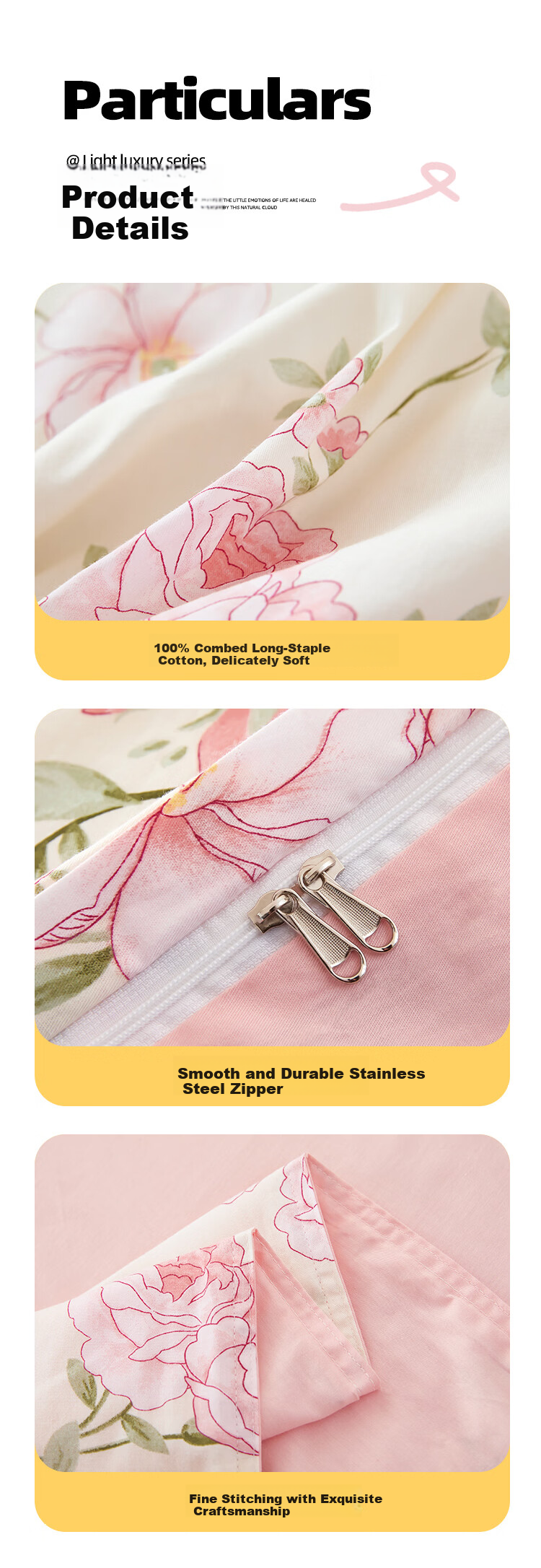 Mengshina A-Class 100% Cotton Duvet Cover Single Pure Cotton Double Bed Country Style 180x200cm Floral Romance 12