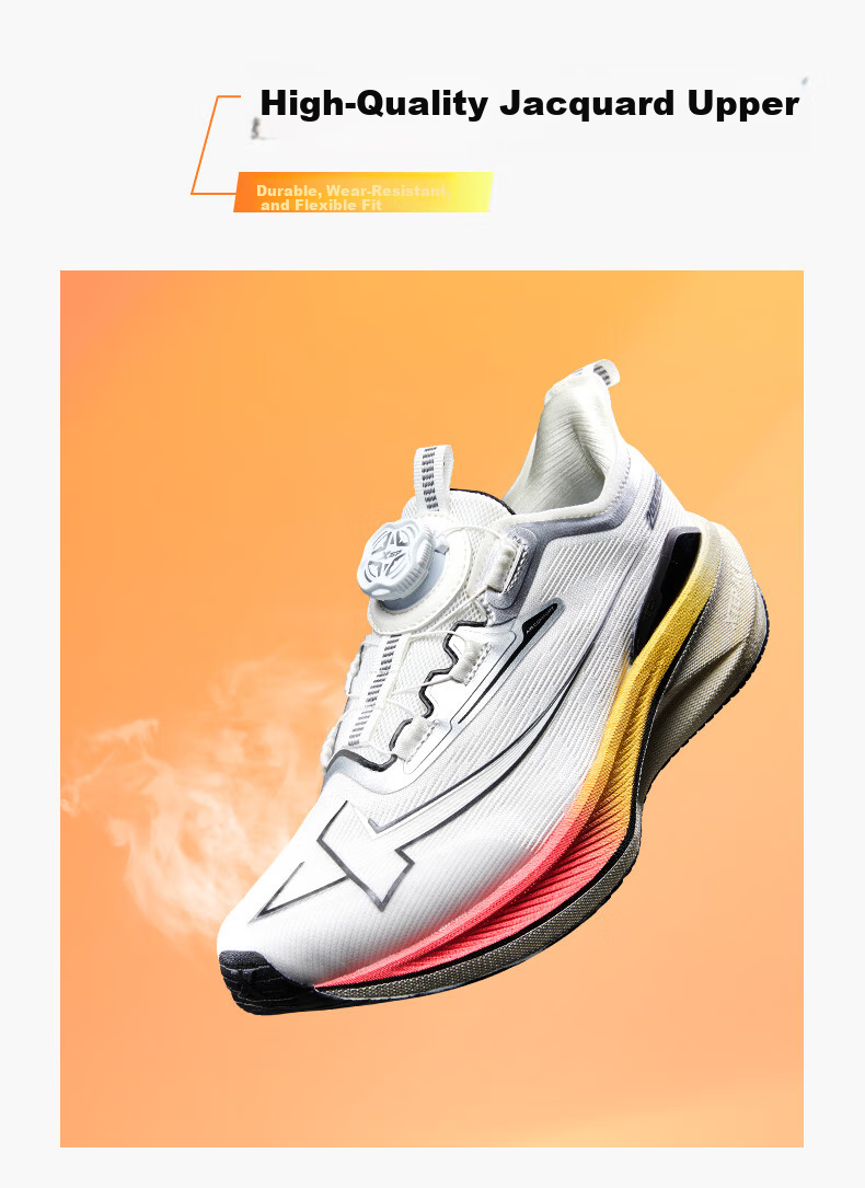 XTEP Kids Boys 2000 Kilometers 2nd Generation Upgraded Marathon Running Shoes Sail White/Silver Size 38 7