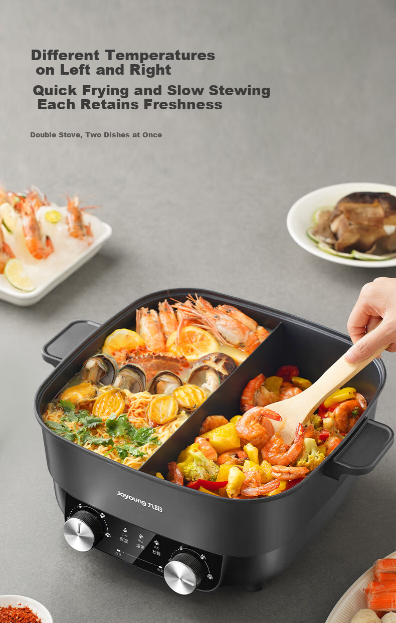 Joyoung Electric Hot Pot Dual-Zone Hot Pot Household 6L Multifunctional Hot Pot Quick Boil 4-Minute Independent Temperature Control Upgraded Model HG60-G118 5