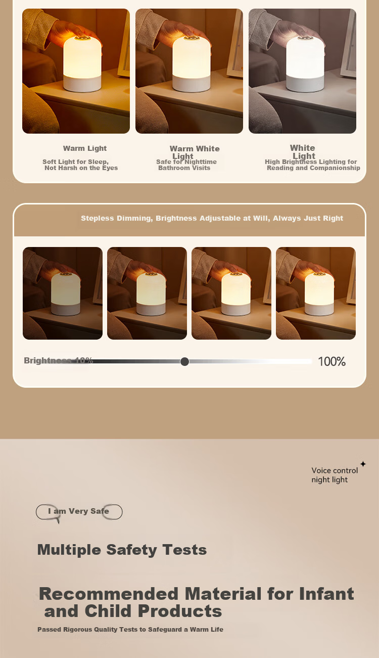XLYS Remote Control Rechargeable Night Light Baby Feeding Bedroom Bedside Lamp with Timer Touch Sleep Companion Nightlight 5