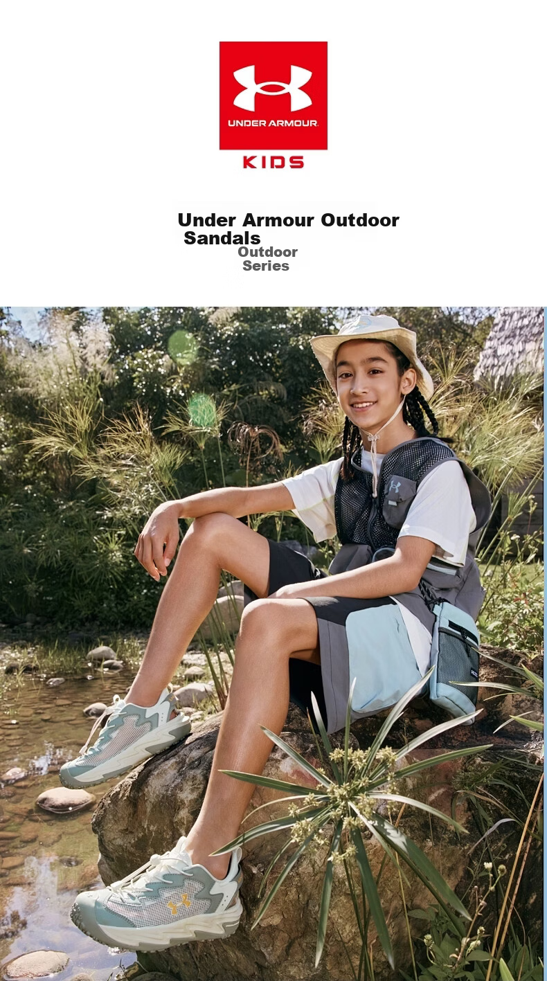 Under Armour Children's Sports Sandals for Spring And Summer, Boys And Girls, Big Kids, Breathable Non-Slip Outdoor Stream Trekking Cage Sandals 2621816 1