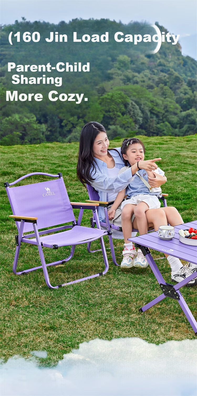 CAMEL Outdoor Camping Portable Lightweight Leisure Fishing Chair Camping Equipment Kemit Folding Chair P016F Night Purple 9
