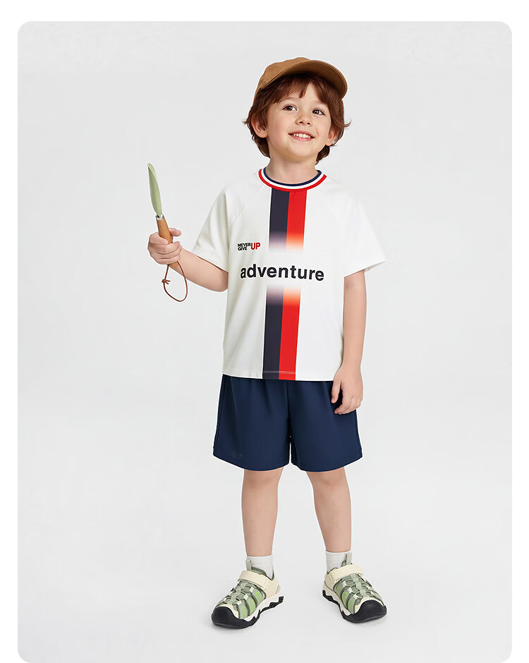 Balabala Kids Short Sleeve Set Boys Girls Baby 2-Piece Summer 2026 Football Jersey and Shorts Moisture-Wicking Quick-Dry 24