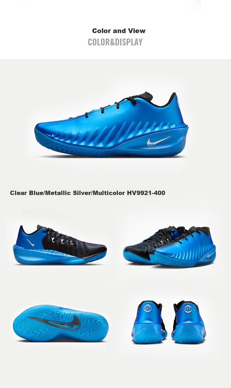 Nike NIKE Valentine's Day Gift Men's Basketball Shoes G.T. CUT 4 Sports Shoes HV9921-400 Black Blue Size 42.5 5