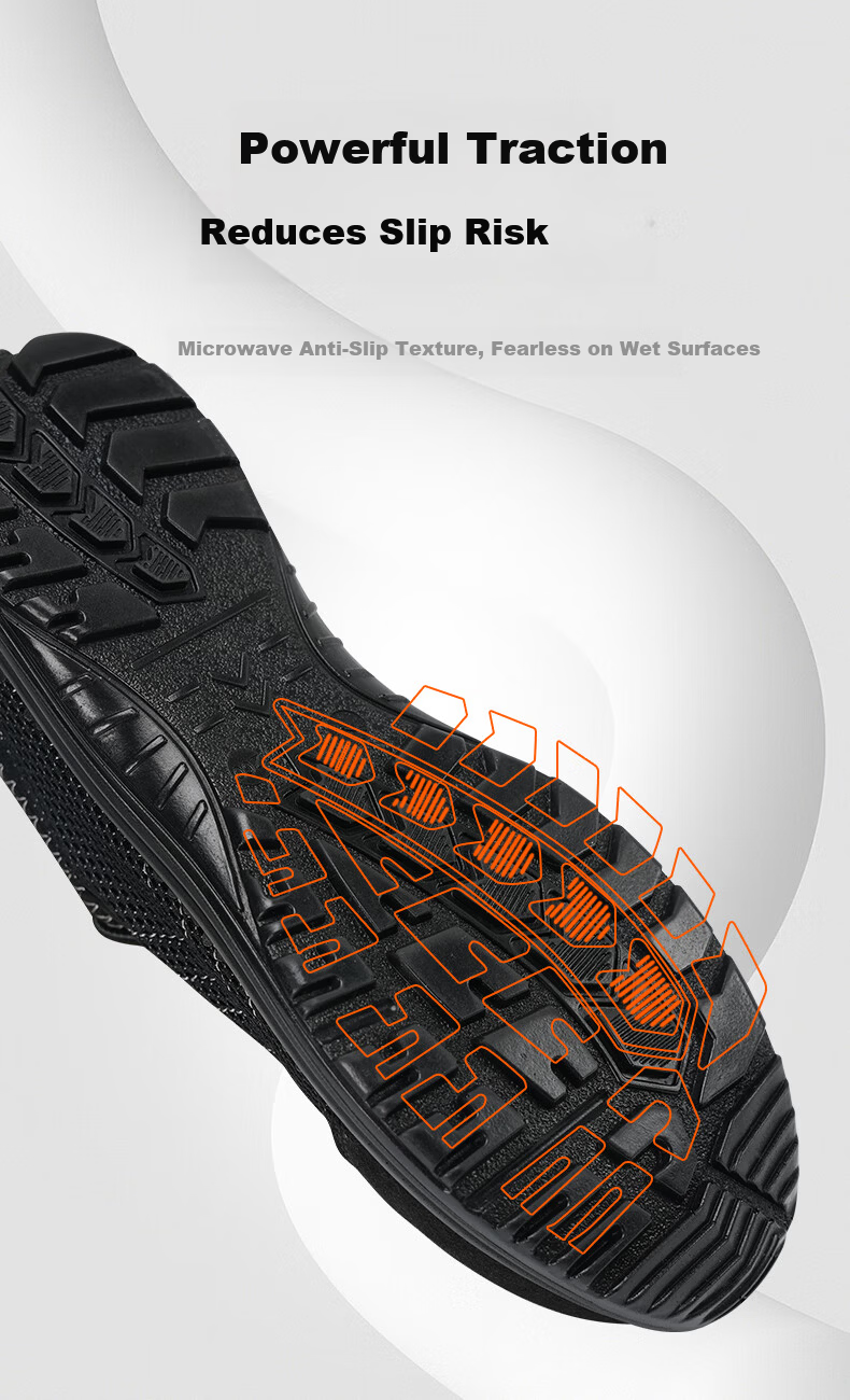 ANTENG Men's Summer Safety Shoes Steel Toe Anti-Smash National Standard Anti-Static Lightweight Breathable Comfortable Safety Shoes AS08 [Anti-Smash/Anti-Static] Size 38 4