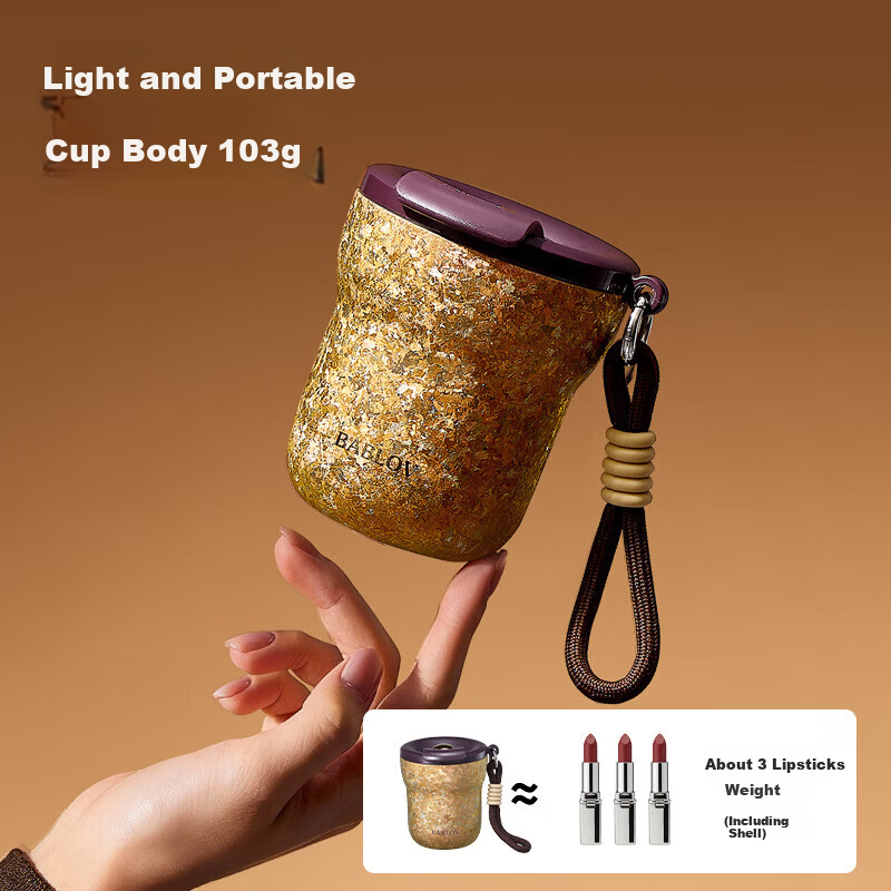 BABLOV Titanium Coffee Mug, 99.9% Pure Titanium Insulated Cup, Water Tumbler for Women, Stylish Goddess Cup, 240ml