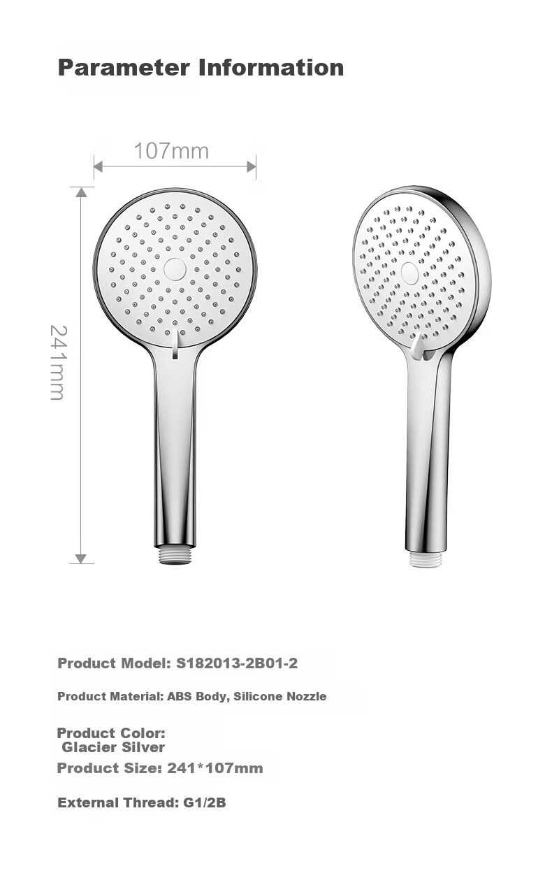 JOMOO Handheld Shower Head Bathroom Pressure-Boosting Silicone Descaling Shower Sprayer with Three Functions S182013 10