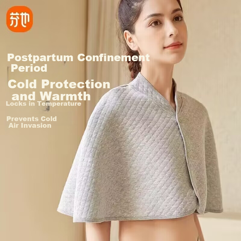 FENYE Maternity Cotton Shoulder Warmer Four Seasons Neck Support Postpartum Nursing Shawl Gray