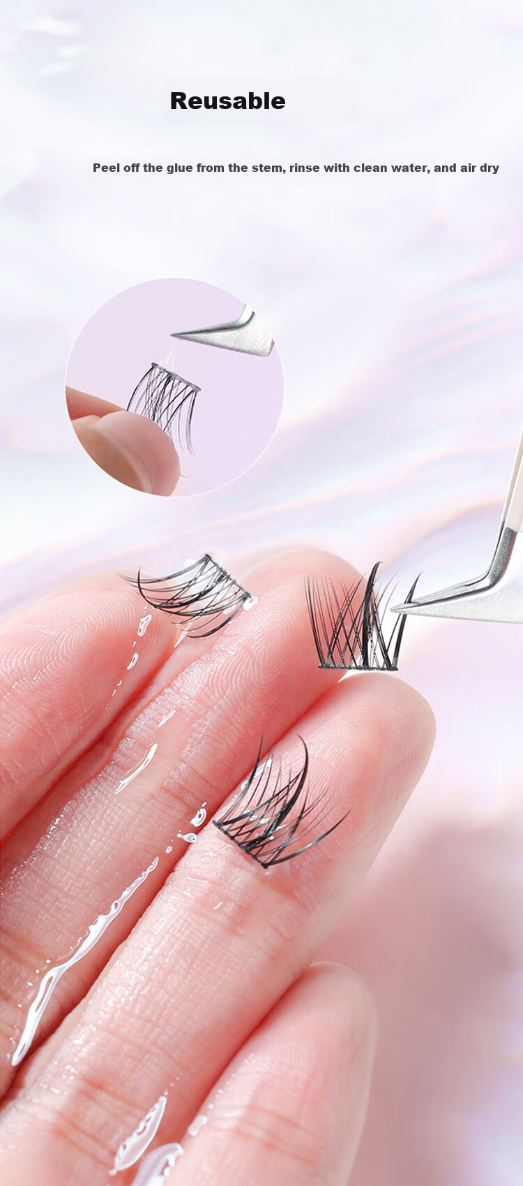Meifuyu 5D Three-Dimensional Mink Velvet Baby Curled False Eyelashes, 10 Rows 100 Clusters, Dense Style, Multi-Layer Barbie Eyelashes MF8357 8