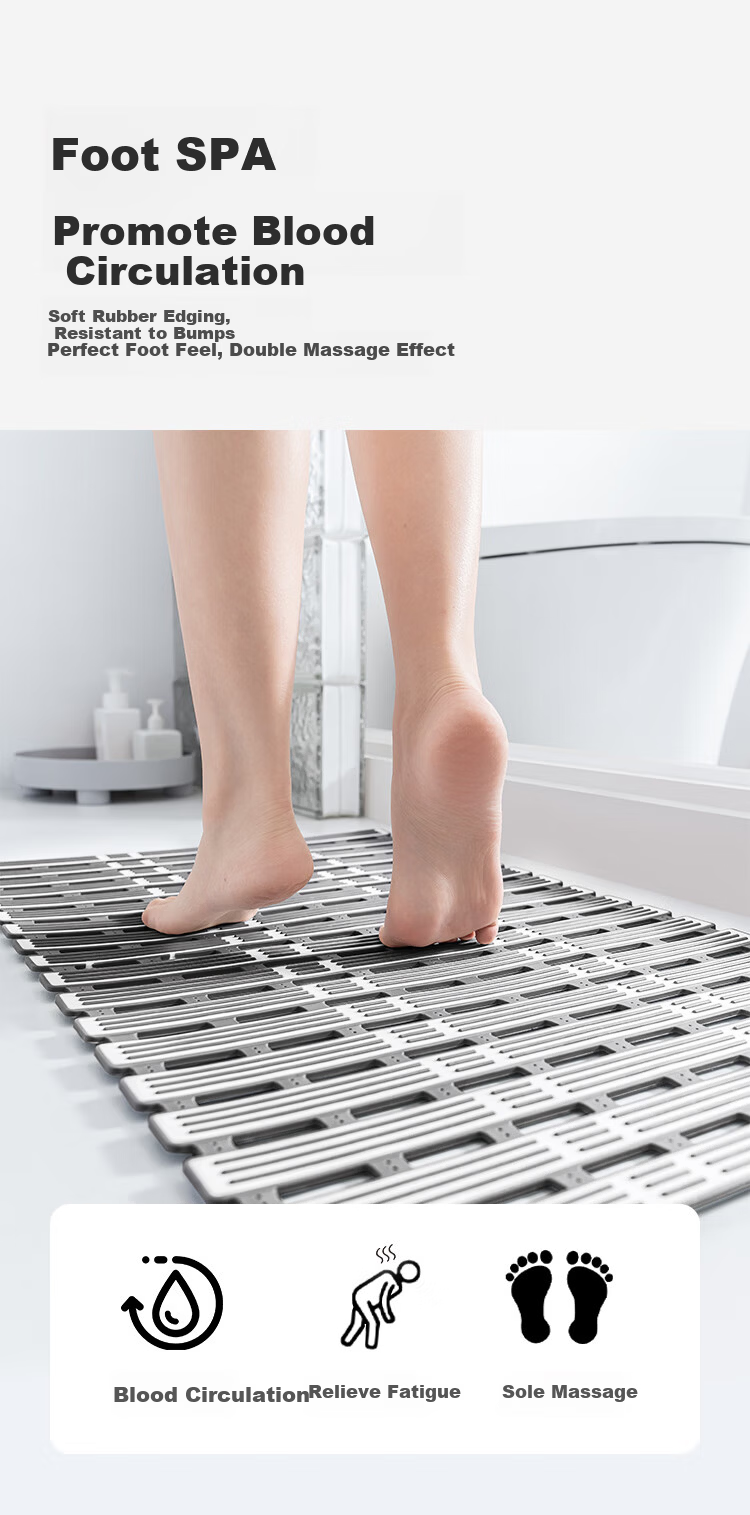 JD Jingzao TPE Water-Repellent Bathroom Mat Non-Slip Shower Mat Anti-Slip Bath Mat for Toilet 50x80cm 6
