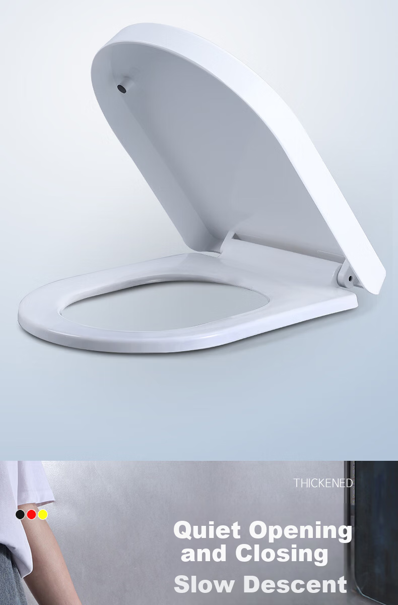 JROR [Germany] Universal V-Shaped Thickened Toilet Seat Cover Slow-Closing Pressure-Resistant Toilet Ring 11