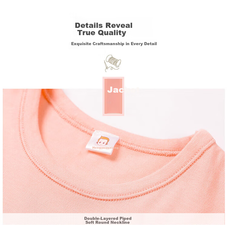 Hengyuanxiang Children's Autumn Cotton Thermal Underwear Set for Girls, Thin Warm Long Johns, Student Autumn Cotton Base Layer Shirt 9