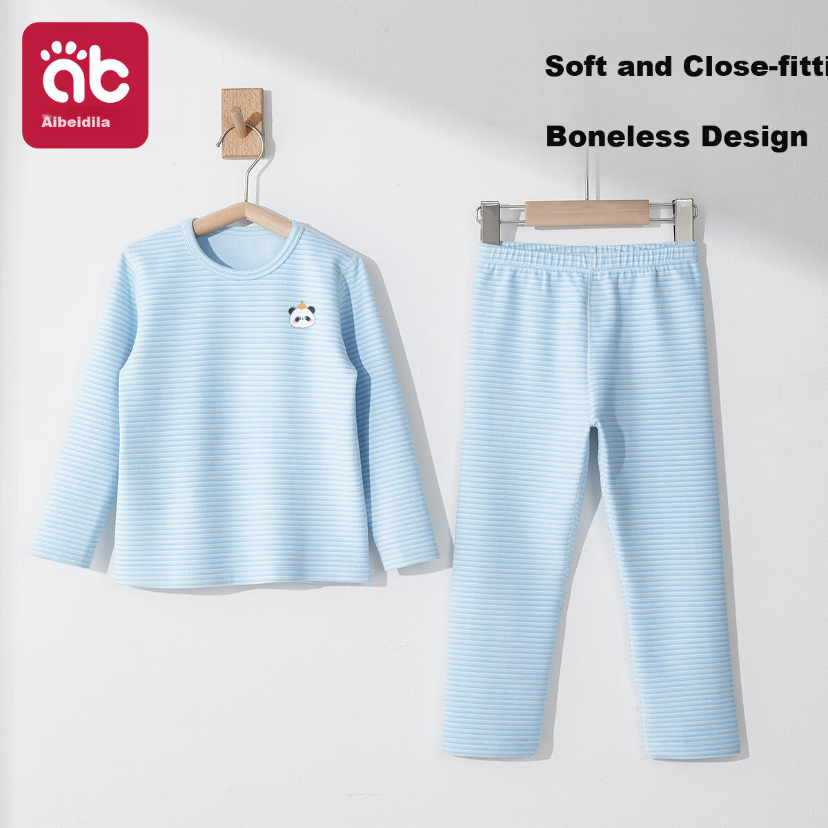 Aibedila Baby Autumn Clothes Set Boys Girls Children's Thermal Underwear Class A Warm Base Layer Set Cat 120