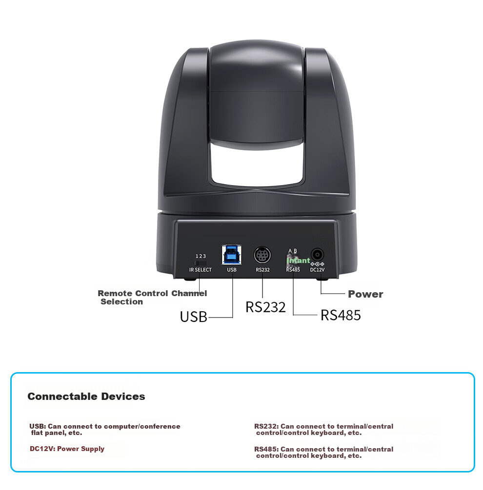 SHENGHUASHITONG 4K Ultra HD 8.5 Million Video Conference Camera, 20x Zoom, HDMI USB3.0, LAN Live Streaming Camera, AI Human Tracking, for Tencent WeChat And DingTalk, SH-VX45A 5