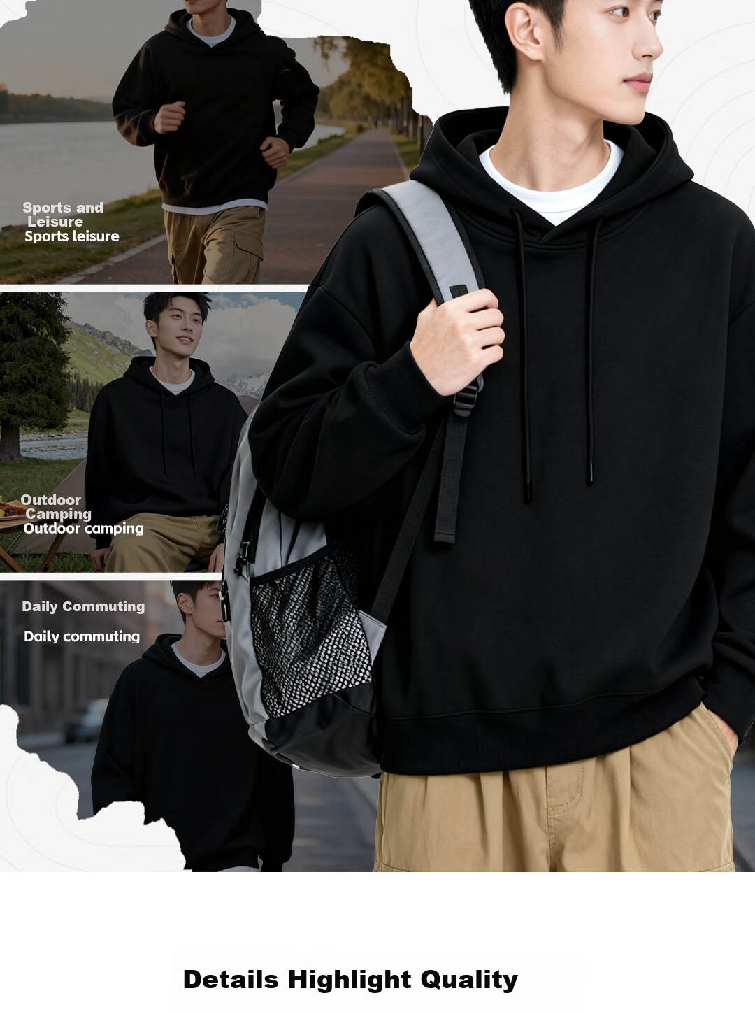JEANSWEST LIFE Men's Spring Casual Hoodie Cartoon Print Youth Jacket 9