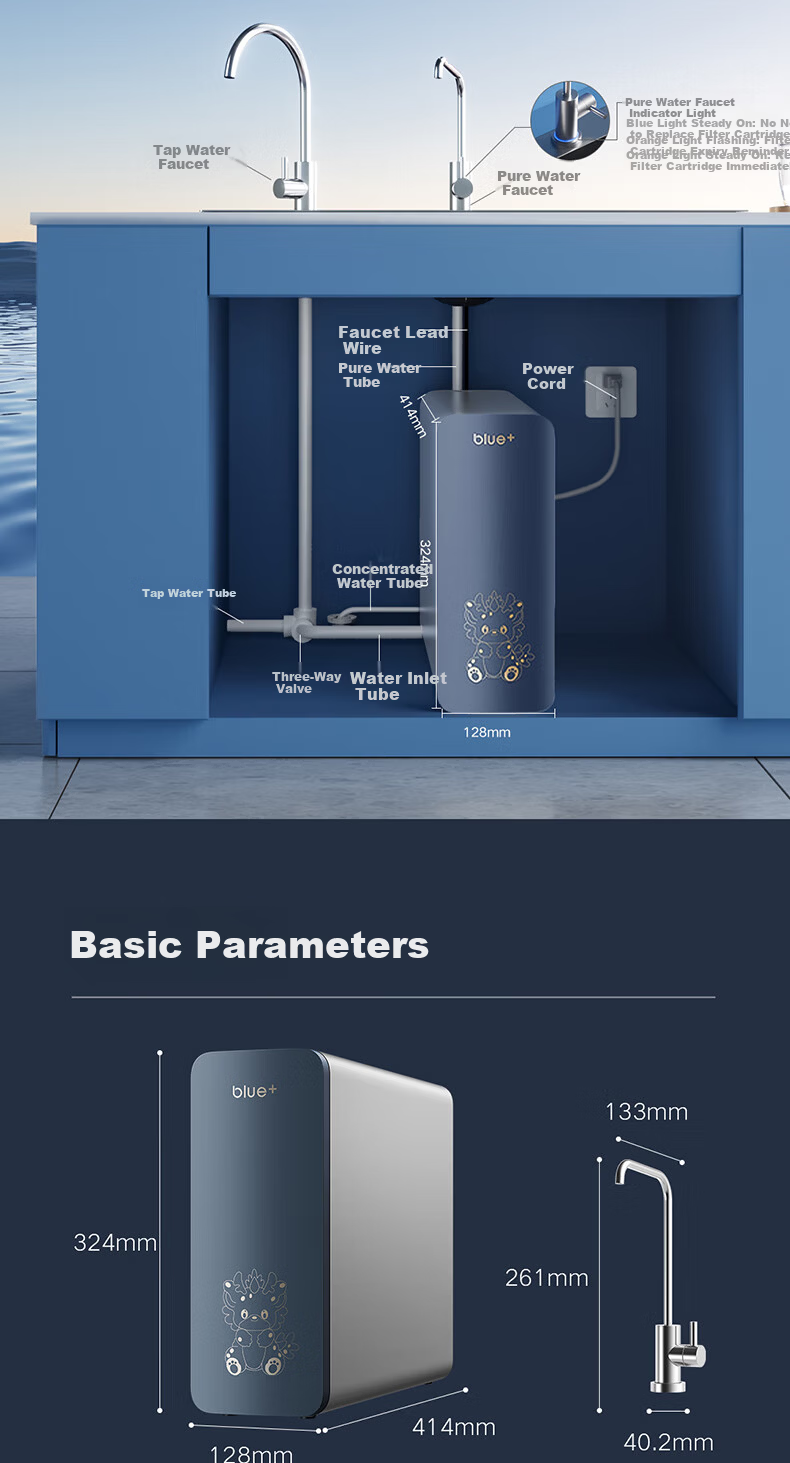 VIOMI Xiaojinglong 3Max 1000G Under-Sink Water Purifier 6-Year Long-Lasting RO Membrane Reverse Osmosis Household High Flow Zero Wastewater Scale Prevention Baby Direct Drinking Water Filter VR1032 14