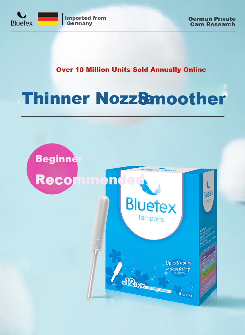 Bluetex Tampons Long Applicator Light Flow 12pcs Internal Sanitary Pads Menstrual Swimming Special JD Self-operated 1