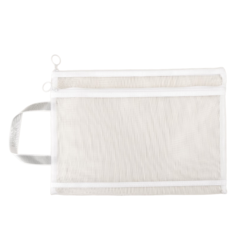 M&G Stationery Metal Double-Layer A4 Exam Mesh Pencil Case Handbag Middle School Exam Special Visible Mesh Zipper Transparent Subject Bag Worry-Free Exam Entry