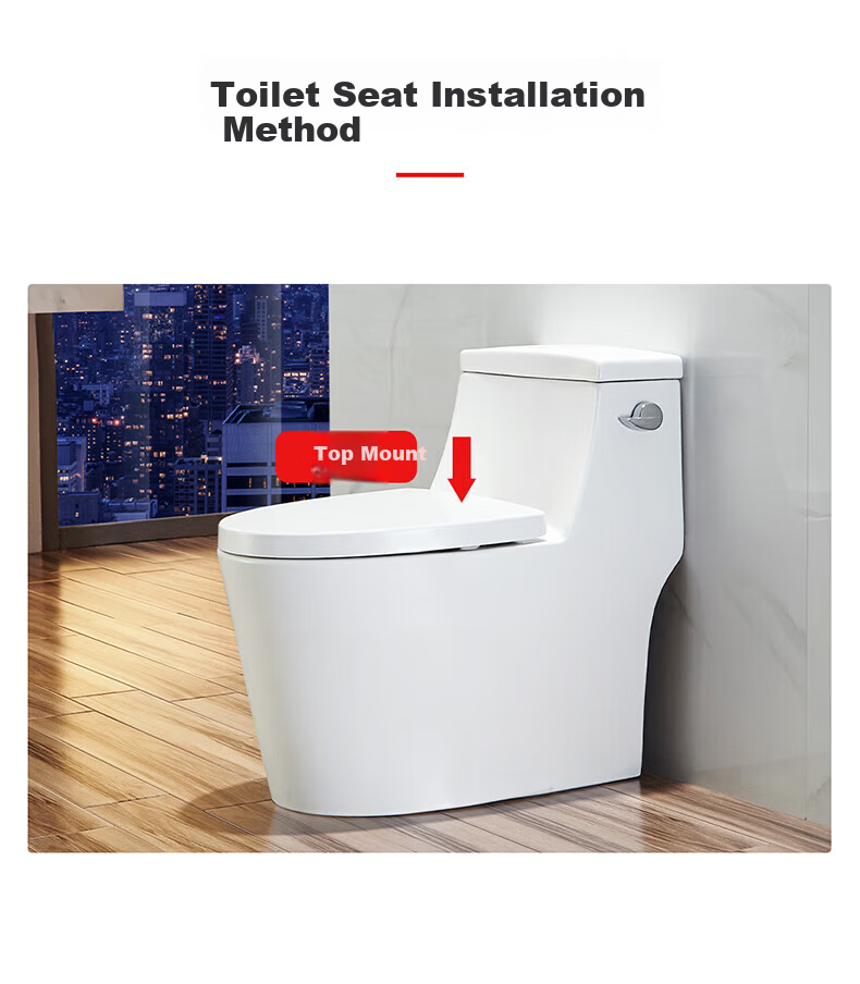 MICOE Toilet Seat Universal Household Water-Flushing Toilet Ring Accessories Squat Toilet Cover Plate Thickened Slow-Close Squat Toilet Seat Ring 5