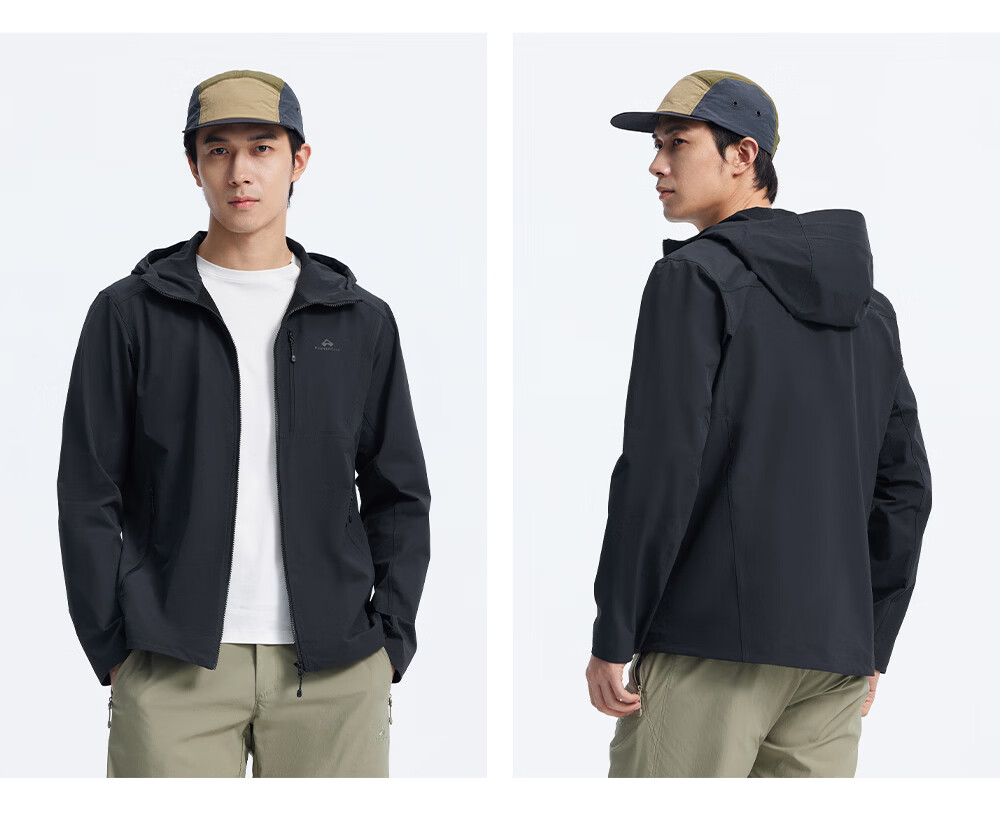 Toread Seals Three-Pocket Softshell Jacket Men Middle-Aged Hooded Windproof Durable Outdoor Sports Hiking Climbing Coat 14