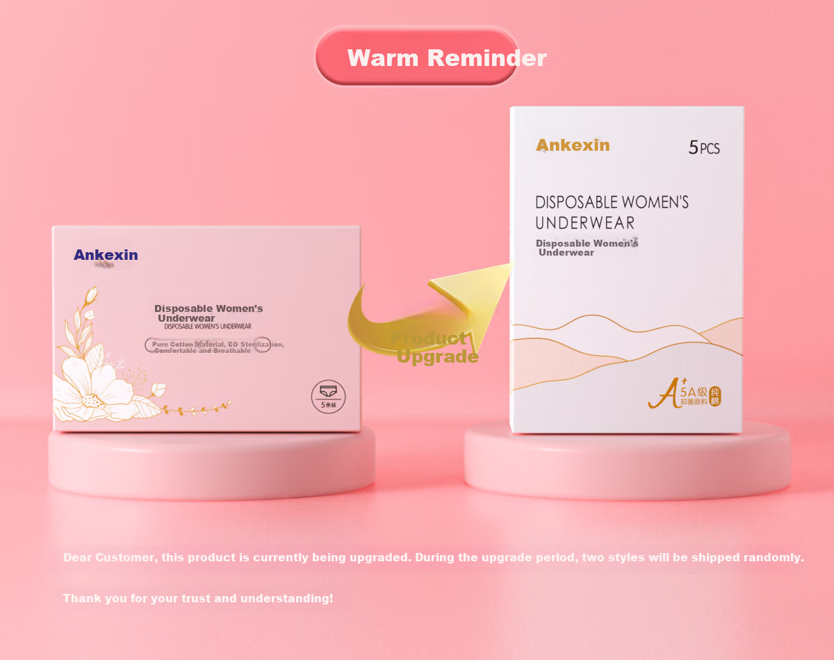 Ankexin Disposable Women's Underwear, Pure Cotton, Antibacterial, No-Wash, for Pregnant Women, Postpartum, Menstruation, Business Trips, Travel, XL Size, 5-Pack 1