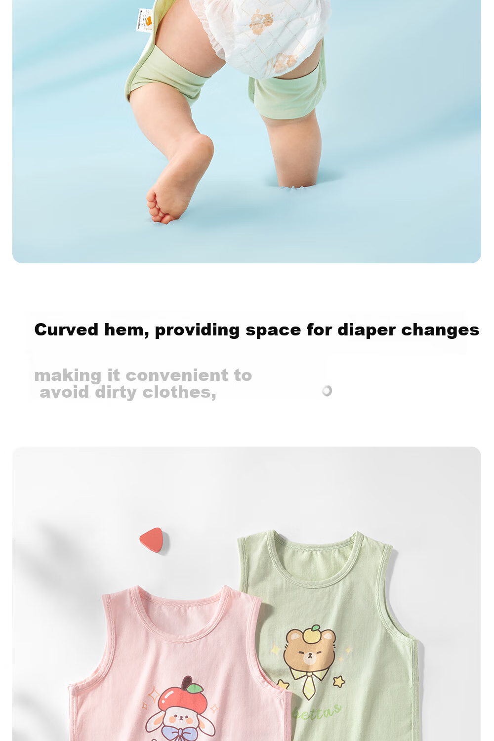 Betis Baby Bellyband Infant Vest Summer Clothing Belly Wrap Newborn Cooling Half Back Shirt Tummy Protector 15