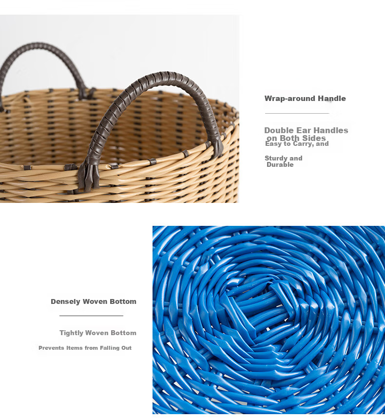 Weijian Large Capacity Foldable Rattan-Like Laundry Hamper, Clothes Storage Basket, 41*30*38cm 7