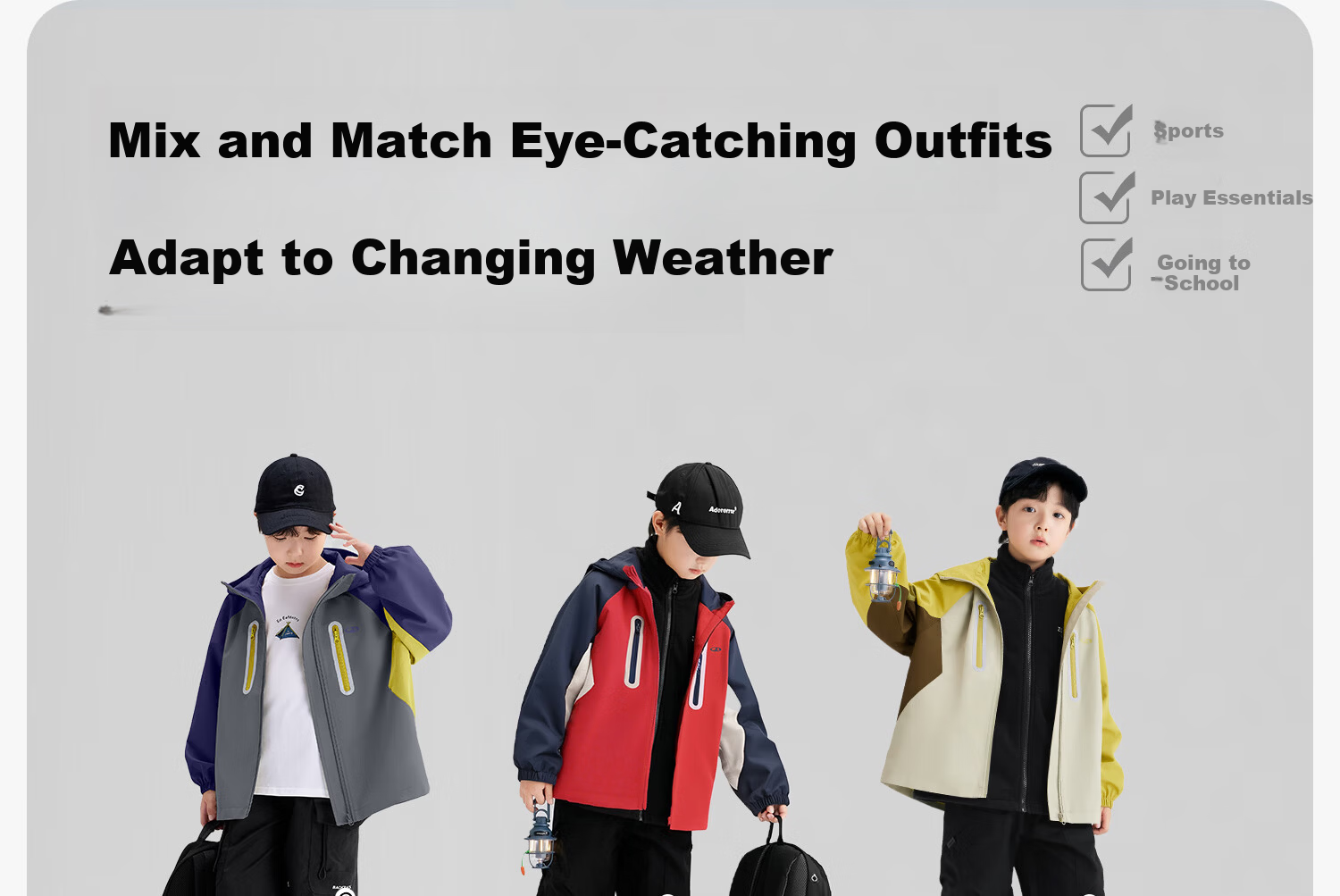 ZuoXi Kids 2026 New Boys 3-in-1 Softshell Jacket Spring Windproof Waterproof Yellow-Green 130 13